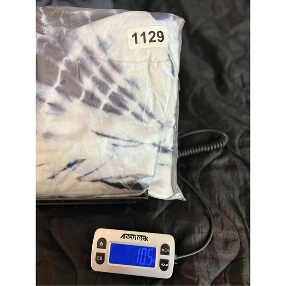 Spirit Jersey Sweater Womens Medium White Blue Cardigan Tie Dye Open Front NWOT - Picture 8 of 8